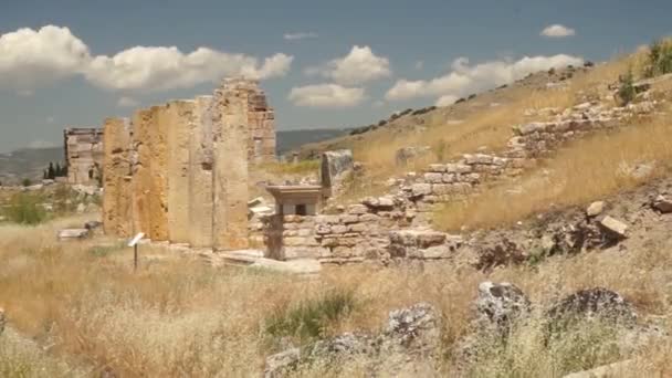Hierapolis antika stad i Pamukkale Turkiet — Stockvideo