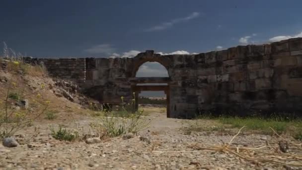 Hierapolis antika stad i Pamukkale Turkiet — Stockvideo