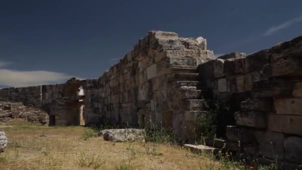 Antike Stadt Hierapolis in Pamukkale Türkei — Stockvideo