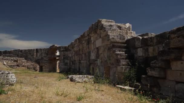 Hierapolis древний город в pamukkale индейки — стоковое видео