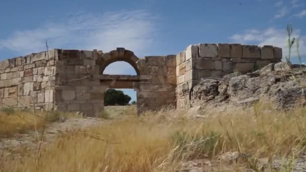 Αρχαία πόλη της Ιεράπολης στην Παμουκάλε της Τουρκίας — Αρχείο Βίντεο