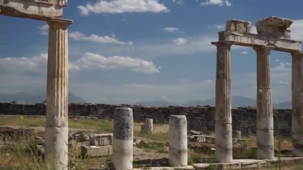 Hierapolis Starożytne Miasto w Pamukkale Turcja — Wideo stockowe