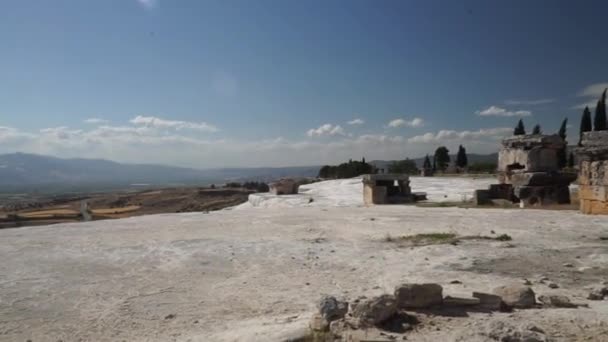 Αρχαία πόλη της Ιεράπολης στην Παμουκάλε της Τουρκίας — Αρχείο Βίντεο