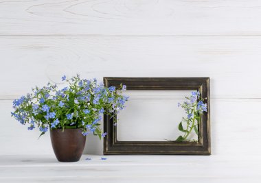 Bana yoksullar çiçek buketi ve fotoğraf çerçevesi 