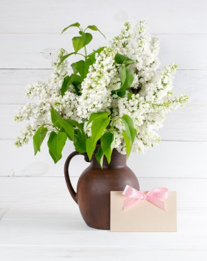 Lila buket kil sürahi tebrik kartı 