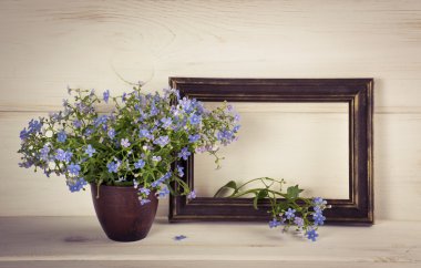 Bana yoksullar çiçek buketi ve fotoğraf çerçevesi 