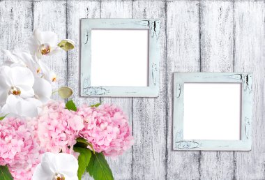 Orkide ve fotoğraf çerçeveleri ile HORTENSIA 