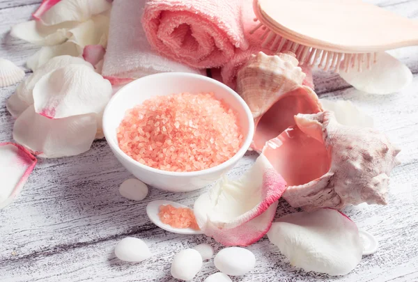 Spa salon with sea salt — Stock Photo, Image