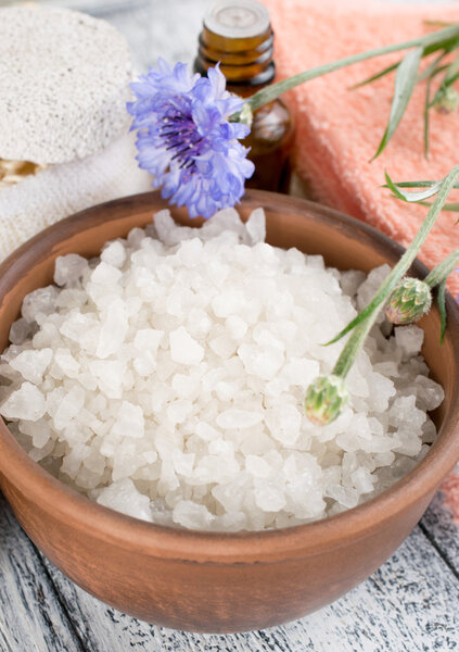 Spa salon with sea salt  