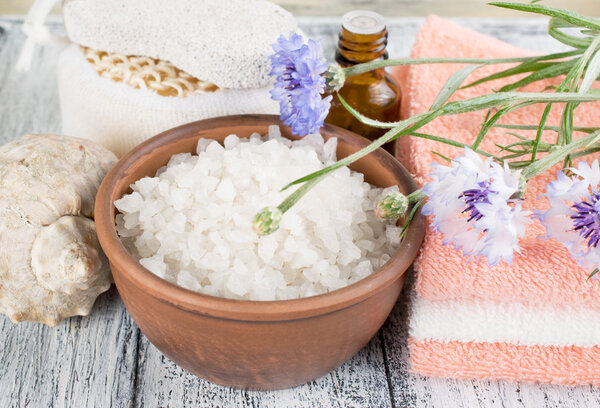 Spa salon with sea salt  