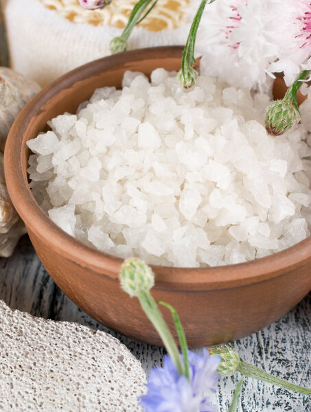 Spa salon with sea salt  