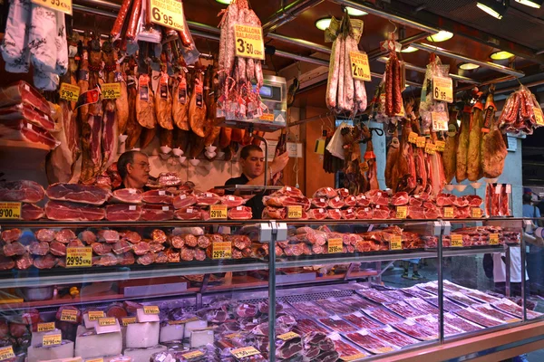 Estacionamiento de carne en Barcelona Imagen de stock