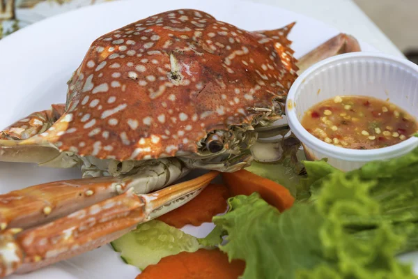 Crabe sur une assiette à Pattaya, Thaïlande Images De Stock Libres De Droits