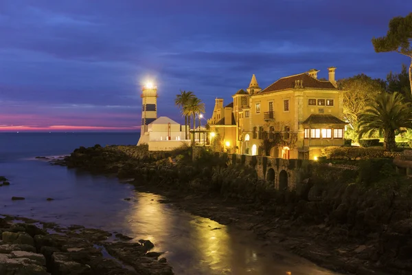 Santa Maria Lighthouse w Cascais w Portugalii — Zdjęcie stockowe