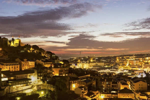 Vista su Lisbona al tramonto — Foto Stock