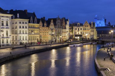 Korenlei'ye Belçika Ghent'ın eski şehir merkezinde