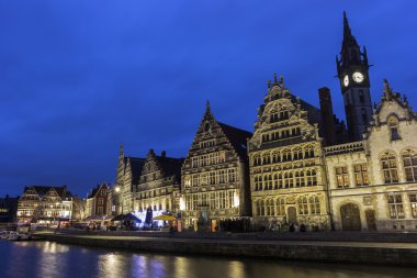 Graslei Belçika Ghent'ın eski şehir merkezinde