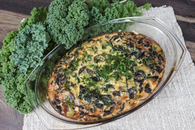 Frittata mantar ve kale