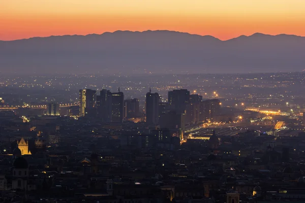 Vista da Cidade Velha e Centro Direzionale em Nápoles, Itália — Fotografia de Stock