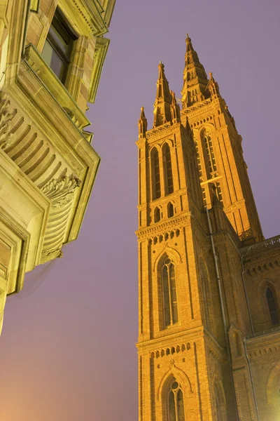 Marktkirche ve Wiesbadenu v Německu — Stock fotografie