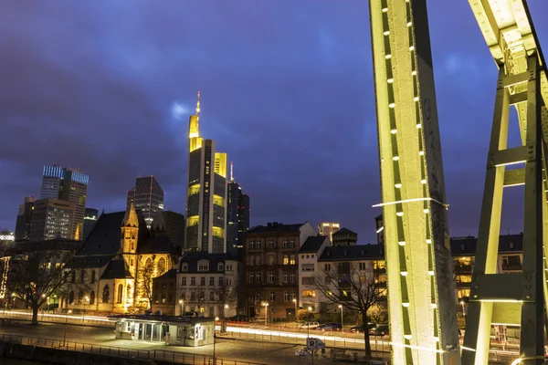 Vista su Francoforte sul Meno in Germania da Eiserner Steg — Foto Stock