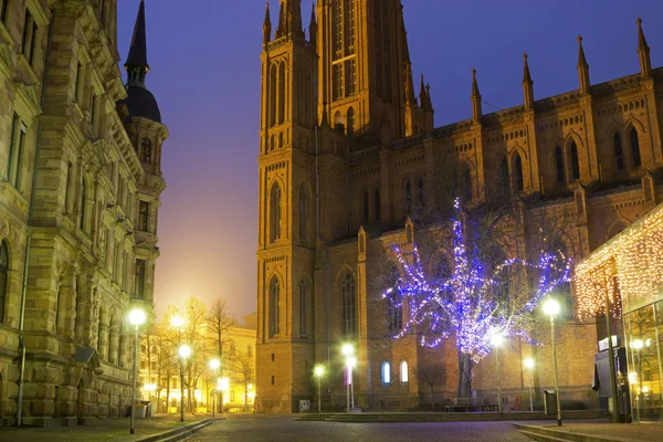 Marktkirche em Wiesbaden ao entardecer — Fotografia de Stock