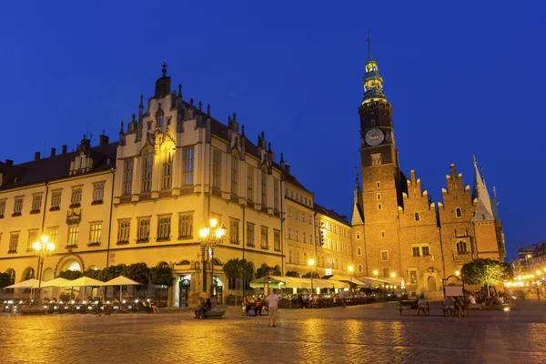 Plaza principal en Wroclaw, Polonia — Foto de Stock