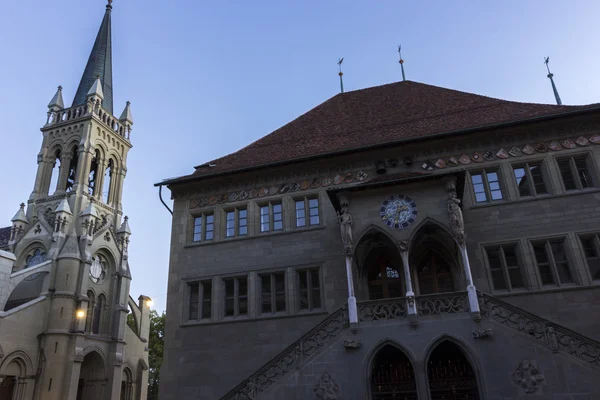 Town Hall and St Peter and Paul church in Bern — Stock Photo, Image