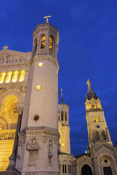 Basilica di Notre-Dame de Fourviere a Lione, Francia — Foto Stock