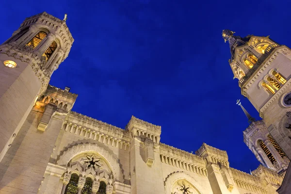 Basilica di Notre-Dame de Fourviere a Lione, Francia — Foto Stock