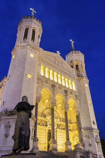 Basilica di Notre-Dame de Fourviere a Lione, Francia — Foto Stock
