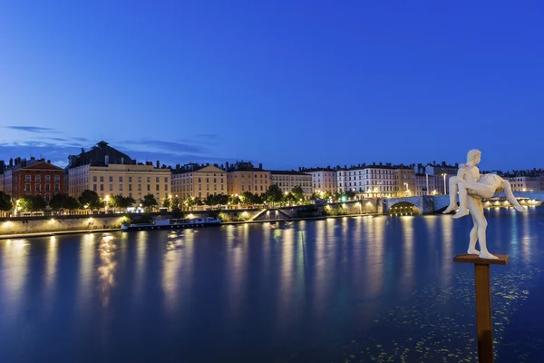 Beeld van de rivier de Saone in Lyon, Frankrijk — Stockfoto