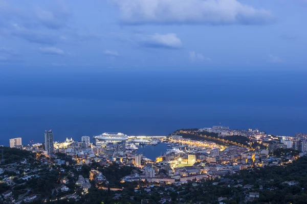 Vue sur Monaco le soir — Photo