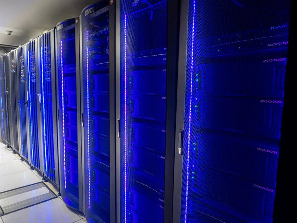 Datacenter Serverruimte Back Mijnbouw Hosting Mainframe Boerderij Computer Rack Met Stockafbeelding
