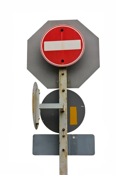 Traffic Signs safety transportation isolated background — Stock Photo, Image