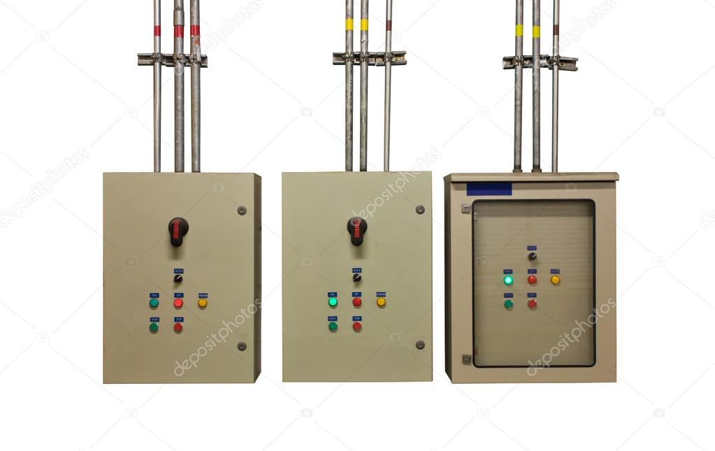 electric system in cabinet  building system isolated background