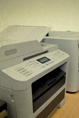 yazıcı belgeyi office ekipman vintage arka planda