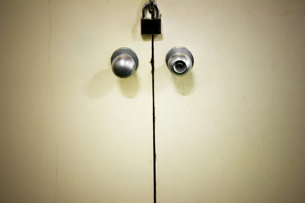 Knob key lock  door — Stock Photo, Image