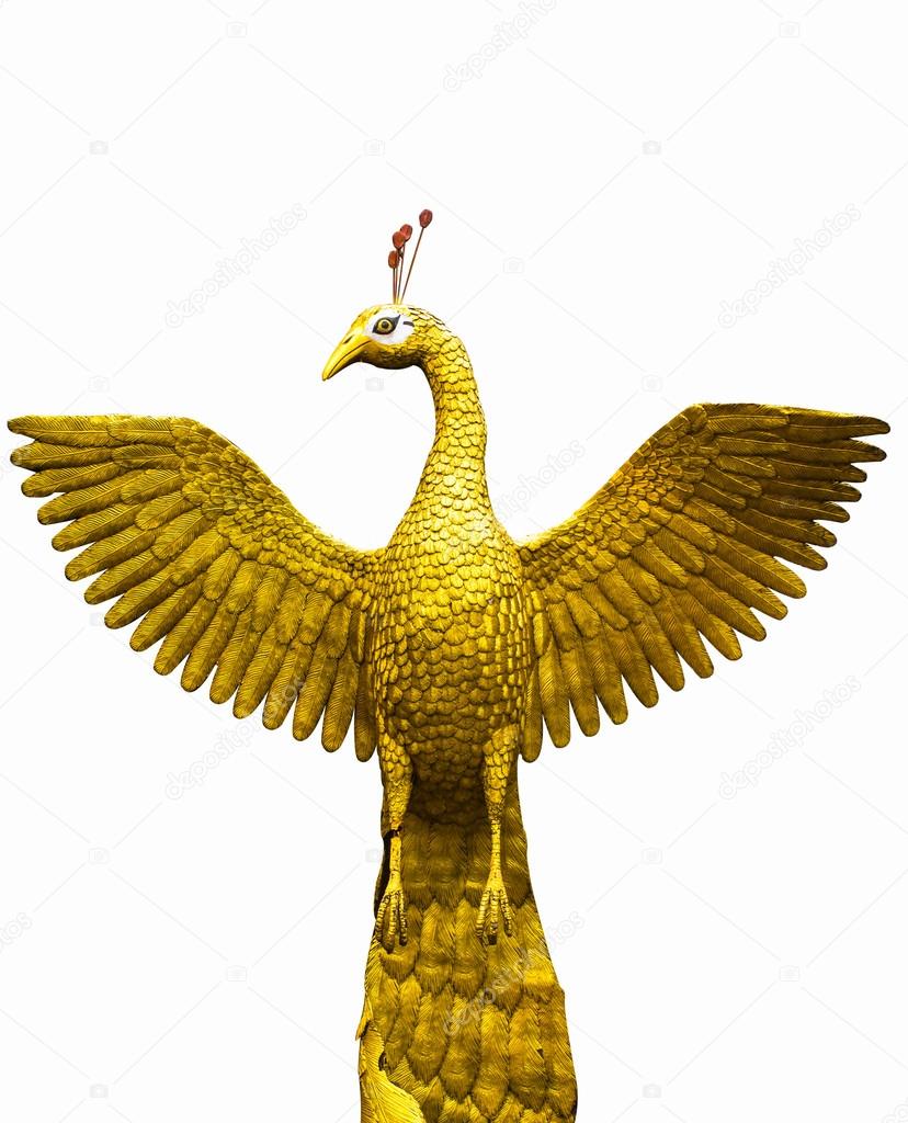 peacock gold Statue