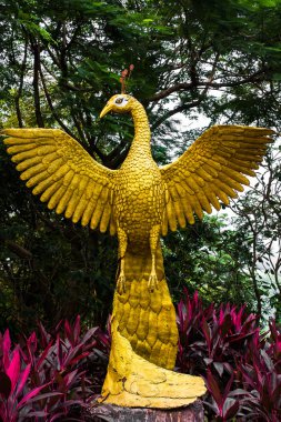 Peacock altın heykel