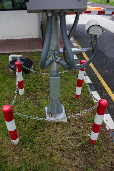 Postes redondeando acero de defensa — Foto de Stock