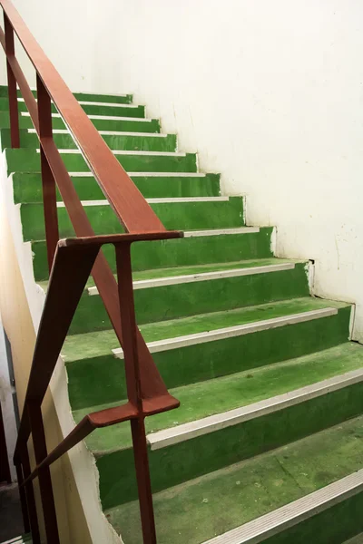 Open green stairwell — Stock Photo, Image