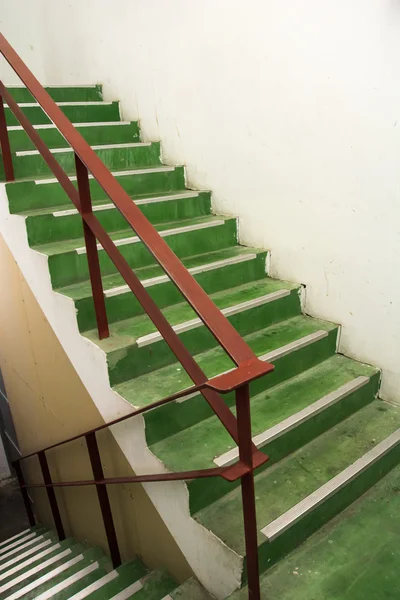 Open green stairwell — Stock Photo, Image