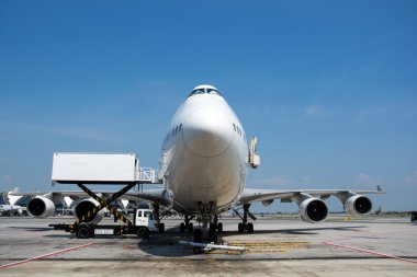 Havaalanı yakınında bir uçak.