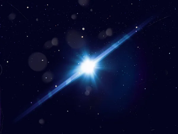 Cielo Estrellado Brillante Planeta Cósmico Azul Cielo Estrellado Globo Galaxia — Foto de Stock