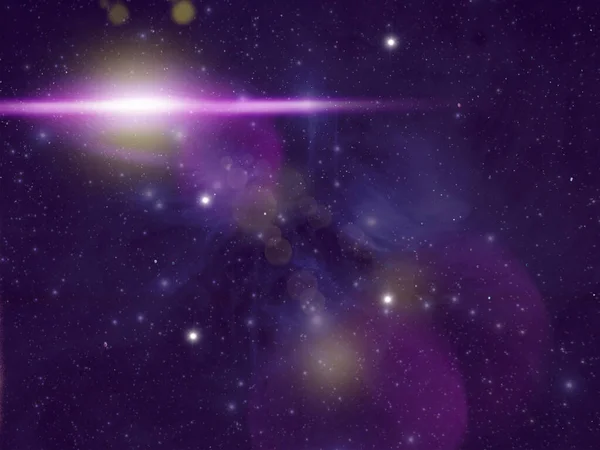 Universo Cielo Estrellado Destellos Brillante Planeta Cósmico Azul Cielo Estrellado — Foto de Stock