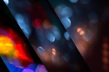 Bulanık renkli neon ışıklı soyut geometrik şablon arkaplanı 