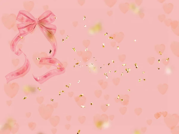 ゴールデンコンフェッティテンプレート付きカラフルなピンクブルーテキストバレンタインデーコピースペーステンプレート背景結婚式のためのグリーティングカードバレンタインデー女性の日のお祝い — ストック写真