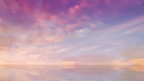 Céu Rosa Fofo Nuvens Brancas Por Sol Dourado Verão Tropical — Fotografia de Stock