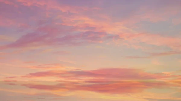 Pink Sky Fluffy White Clouds Gold Sunset Summer Tropical Nature — Stock Photo, Image